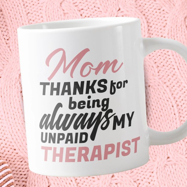 Mamma obetald terapeut Rollig humor Mors dag Jumbo Mugg (Skapare uppladdad)
