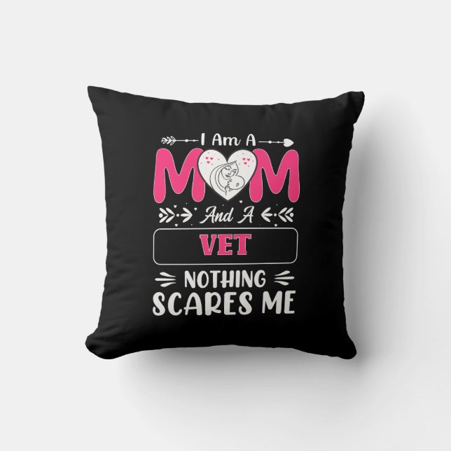 Mamma och A Vet ingenting Skrämmer mig, Funny Vet  Kudde (Framsida)