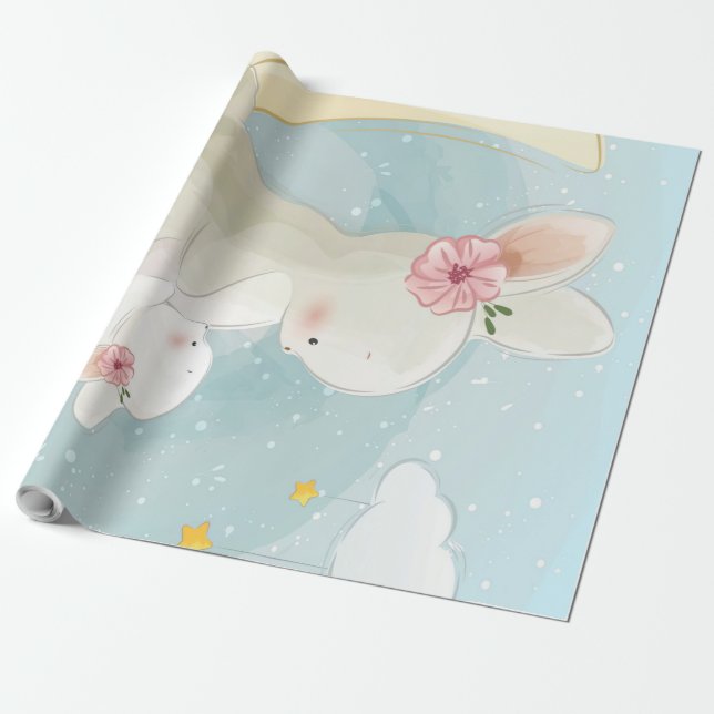 Mamma och Baby Bunny| För barn Presentpapper (Utrullad)