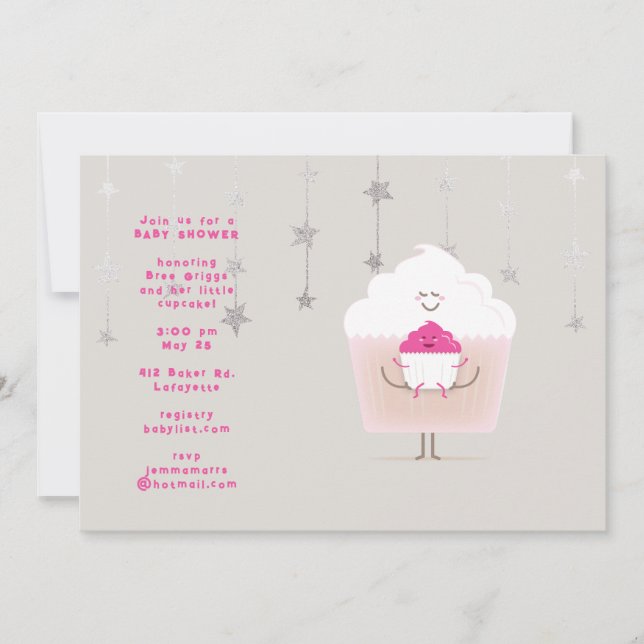 Mamma och baby Cupcake Baby Shower Inbjudan (Framsida)