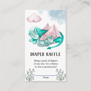 Mamma och Baby Dragon Baby Shower Diaper Raffle Tilläggskort