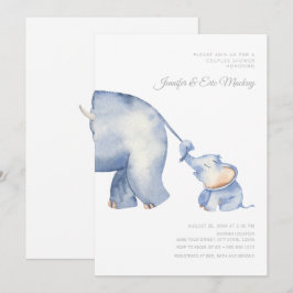 Mamma och Baby Elephant Baby Shower Inbjudningar