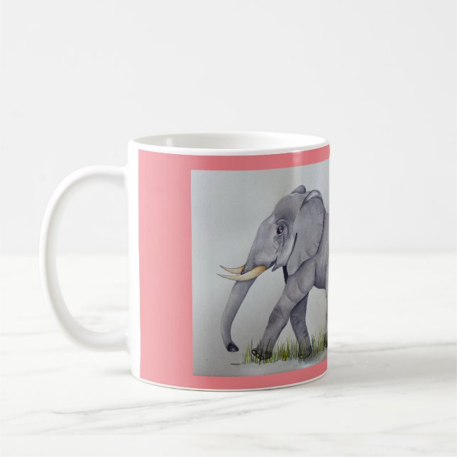 Mamma och Baby Elephant Kaffemugg (Vänster)