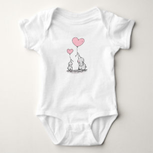 Mamma och Baby Elephant One-Biet Barnkläder T Shirt