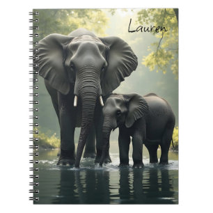 Mamma och Baby Elephant Personlig Anteckningsbok