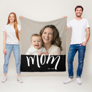 Mamma och baby-foto anpassat etableringsår  fleecefilt