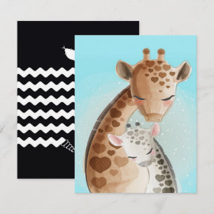 Mamma och baby-giraff Snygga presenter till Mamm Inbjudningar