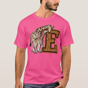 Mamma och Baby Giraffe Monogram E T Shirt
