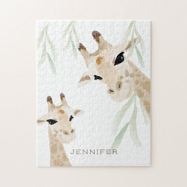 Mamma och Baby Giraffe Nursery Jigszle Puzzle Pussel (Vertikal)