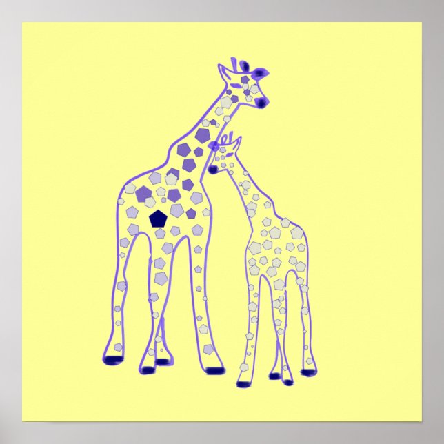 mamma och baby giraffe poster (Framsidan)