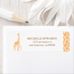 Mamma och Baby Giraffe-Returetiketterna Returadress Etikett
