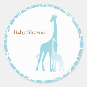 Mamma och Baby Giraffe Stickers Runt Klistermärke