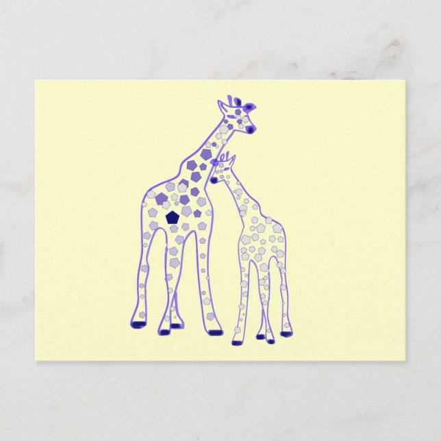 mamma och baby giraffe vykort (Framsida)