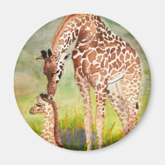 Mamma och baby-giraffer magnet