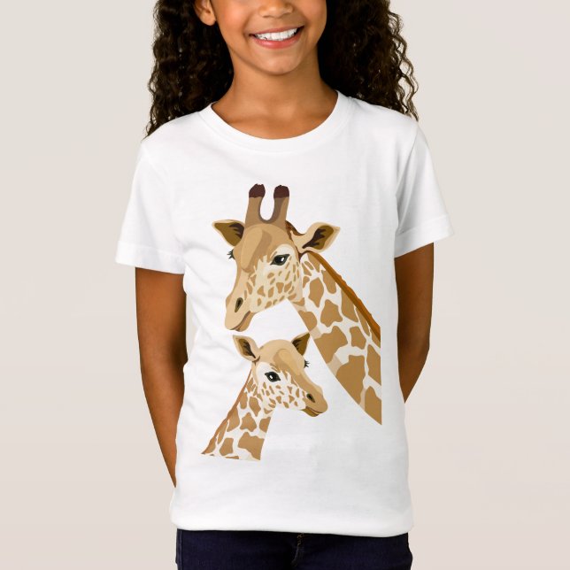Mamma och Baby Giraffes Kids T Shirts (Framsida)