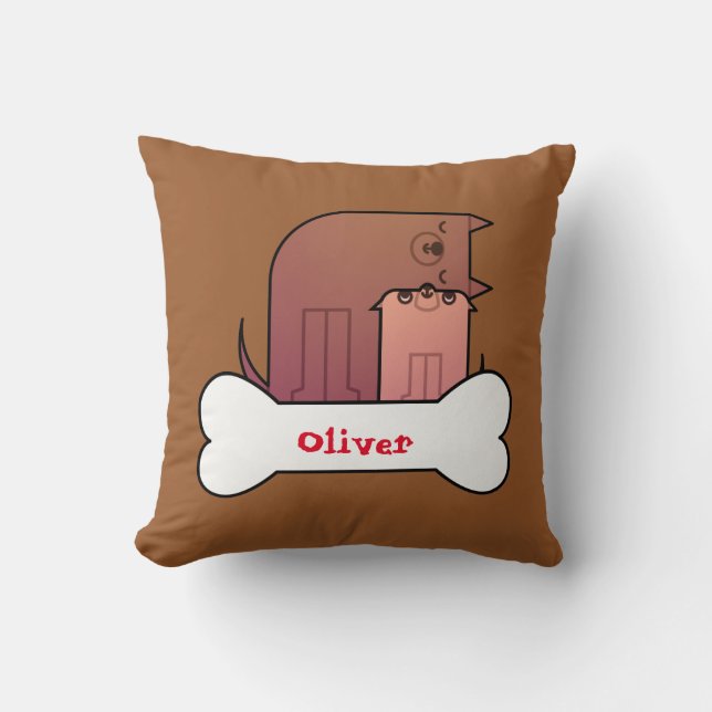 Mamma och Baby Hund Dekorativ kudde (Framsida)