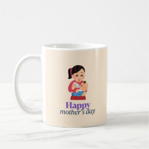 Mamma och baby, lycklig mors dag kaffemugg