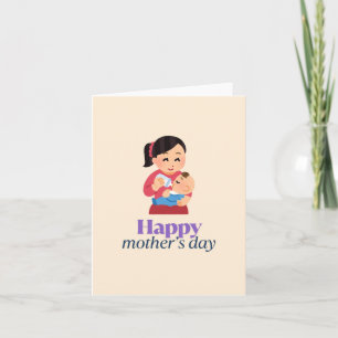 Mamma och baby, lycklig mors dag tack kort