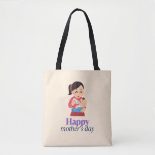 Mamma och baby, lycklig mors dag tygkasse