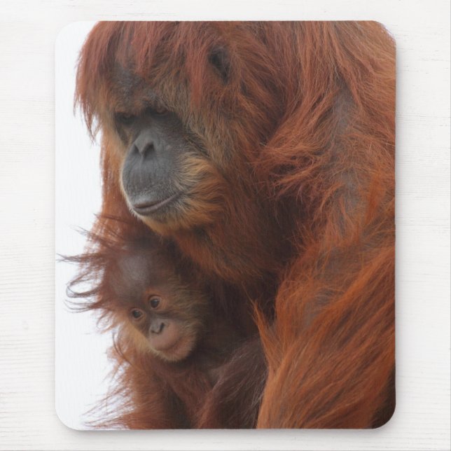 Mamma och baby Orangutan Musmatta (Framsidan)