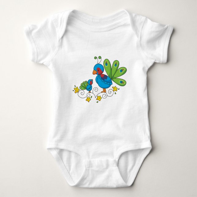 Mamma och Baby Peacock T Shirt (Framsida)