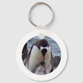 Mamma och Baby Penguin Nyckelring