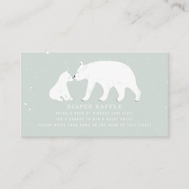 Mamma och Baby Polar Bear Blue Baby, blöjbläckfisk Tilläggskort (Framsida)