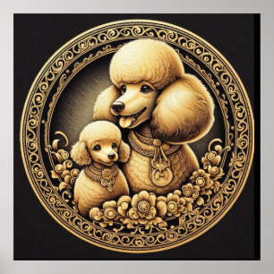 Mamma och Baby Pudel 025000X Poster