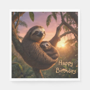 Mamma och Baby Sloth Pappersservett