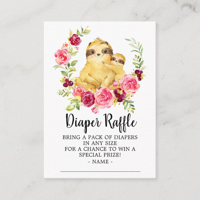 Mamma och Baby Stigare nedgång Raffle Biljett Tilläggskort (Framsida)