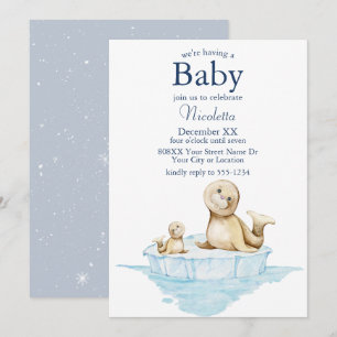 Mamma och Baby Valp om issätet Inbjudningar