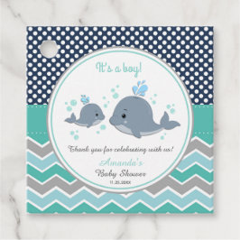 Mamma och Baby Whale Baby Shower Tack Gift Gåvor Etiketter