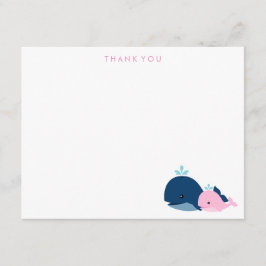 Mamma och Baby Whale Tackkort {rosa} Tack Kort