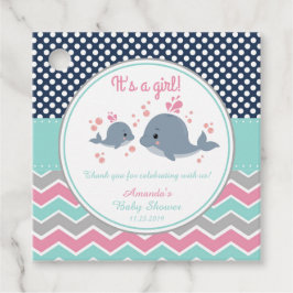 Mamma och Baby Whales Baby Shower Tack Gift Gåvor Etiketter