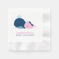 Mamma och Baby Whales Girl Baby Shower