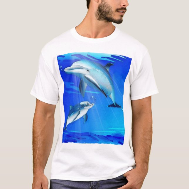 Mamma- och babydelfin tee (Framsida)
