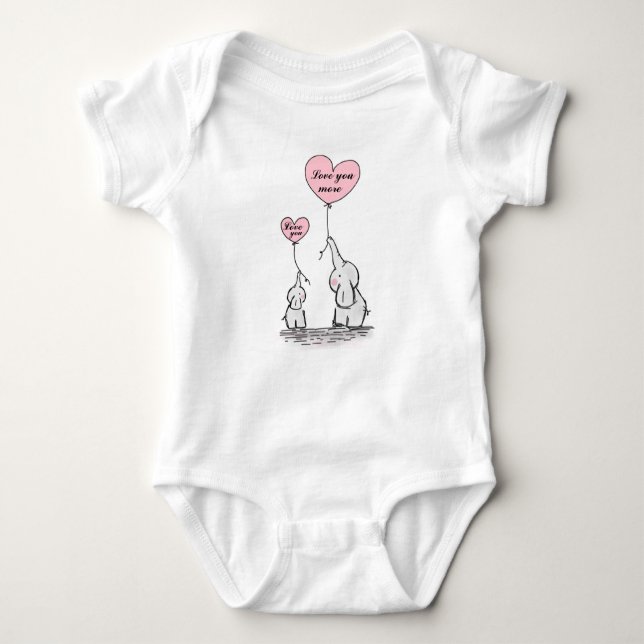Mamma- och babyelefantkärlek dig mer t shirt (Framsida)