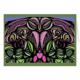 Mamma- och babyFågel-Grönt OBS Kort