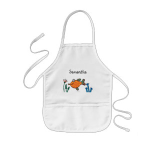 Mamma- och babyfiskkyssar barnförkläde