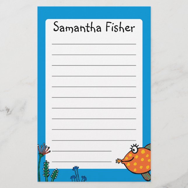 Mamma- och babyfiskkyssar brevpapper (Framsida)