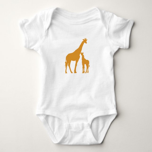 Mamma- och babygiraff barnkläder för ett biet t shirt (Framsida)