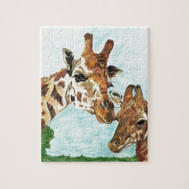 Mamma- och babygiraff pussel (Vertikal)