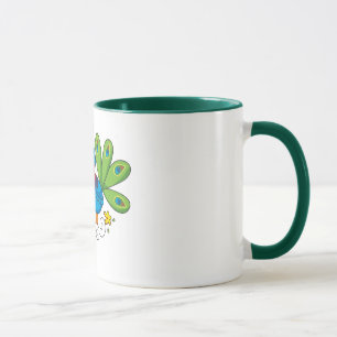 Mamma- och babypåfågel mugg