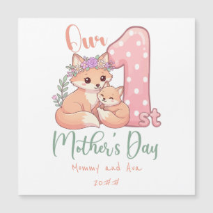 Mamma och babyräv rosa första mors dag