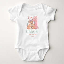 Mamma och babyräv rosa första mors dag t shirt