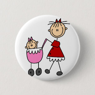 Mamma- och babystick figur knäppas knapp
