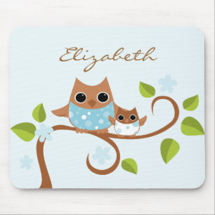 Mamma- och babyugglor musmatta