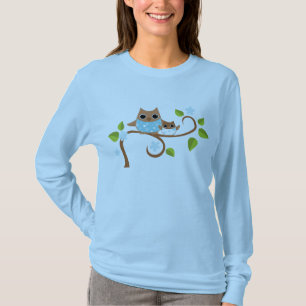 Mamma- och babyugglor tee shirt