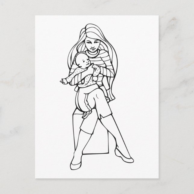 Mamma och barn vykort (Framsida)