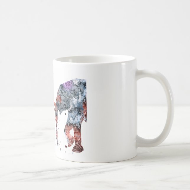 Mamma och bebis elefant, elefantfamilj kaffemugg (Höger)